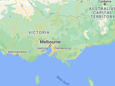 Map showing location of Healesville (-37.65395, 145.51718)