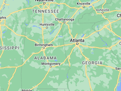 Map showing location of Heflin (33.64899, -85.58746)