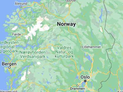 Map showing location of Heggenes (61.14383, 9.06942)