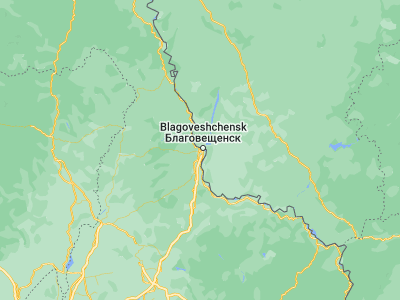 Map showing location of Heihe (50.24413, 127.49016)