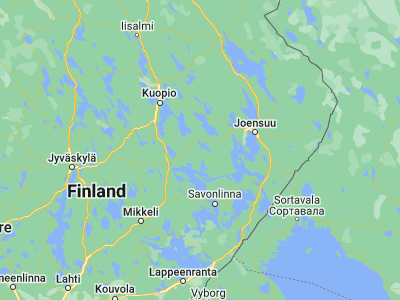 Map showing location of Heinävesi (62.43333, 28.6)