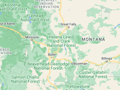 Map showing location of Helena Valley Southeast (46.61527, -111.92156)