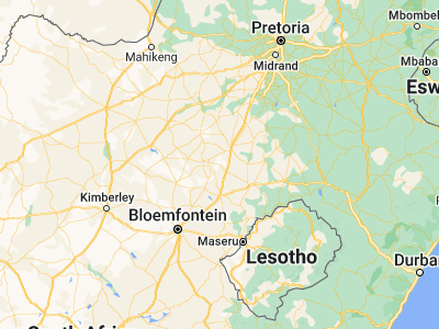 Map showing location of Hennenman (-27.97654, 27.02423)