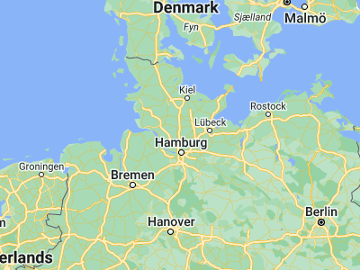 Map showing location of Henstedt-Ulzburg (53.79132, 9.97979)