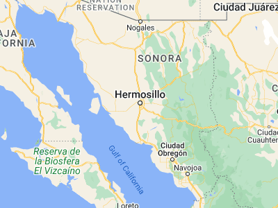 Map showing location of Hermosillo (29.06667, -110.96667)