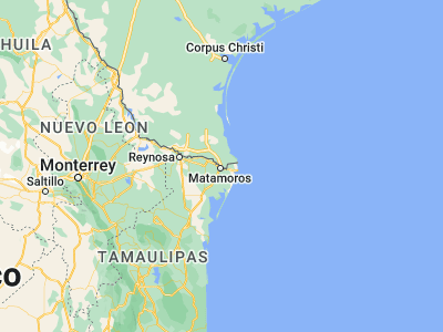 Map showing location of Heroica Matamoros (25.88333, -97.5)
