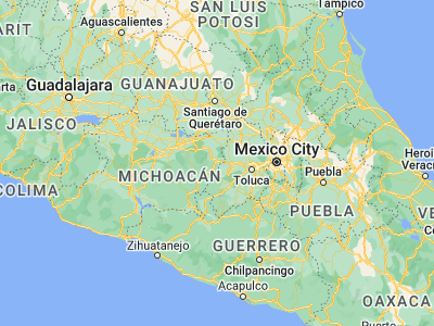 Map showing location of Heroica Zitácuaro (19.43661, -100.35691)