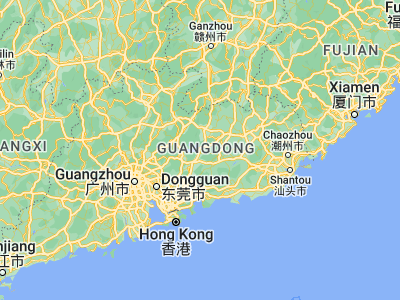 Map showing location of Heyuan (23.73333, 114.68333)