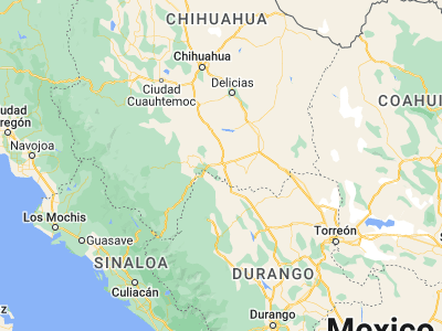 Map showing location of Hidalgo del Parral (26.92961, -105.6662)