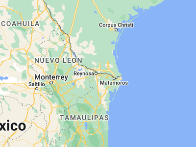 Map showing location of Hidalgo (26.05, -98.2)