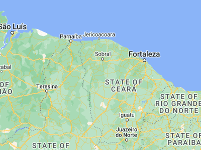 Map showing location of Hidrolândia (-4.40806, -40.43778)