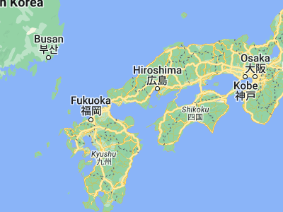 Map showing location of Hikari (33.955, 131.95)