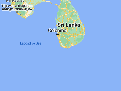 Map showing location of Hikkaduwa (6.1407, 80.1012)