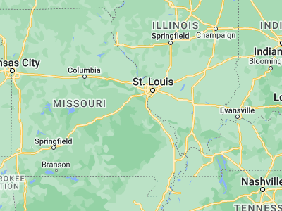 Map showing location of Hillsboro (38.23228, -90.5629)
