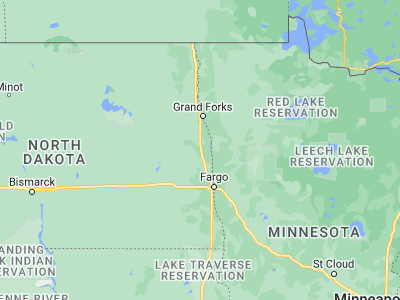 Map showing location of Hillsboro (47.40387, -97.06203)