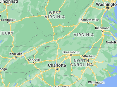 Map showing location of Hillsville (36.76263, -80.73479)