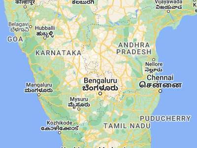 Map showing location of Hindupur (13.82889, 77.49333)