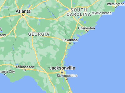 Map showing location of Hinesville (31.84688, -81.59595)