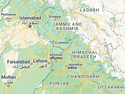Map showing location of Hīrānagar (32.45458, 75.29309)