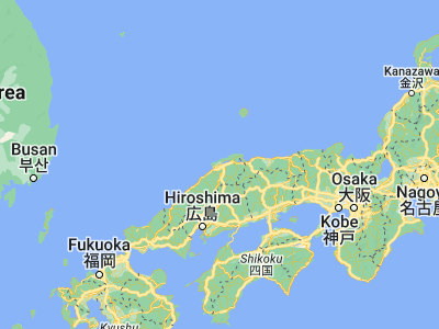 Map showing location of Hirata (35.43333, 132.81667)