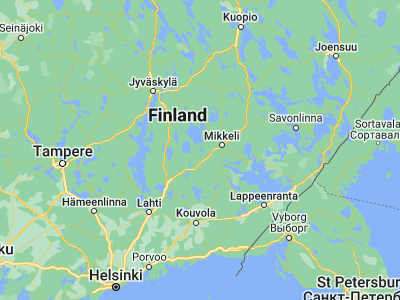 Map showing location of Hirvensalmi (61.63333, 26.8)