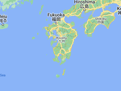 Map showing location of Hitoyoshi (32.21667, 130.75)