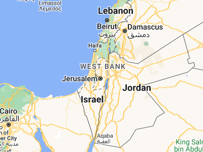 Map showing location of Ḩizmā (31.83337, 35.26315)
