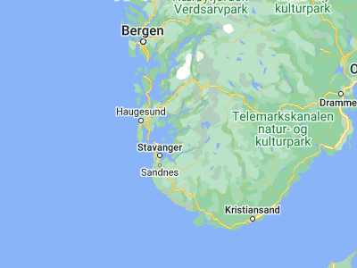 Map showing location of Hjelmelandsvågen (59.2347, 6.17752)