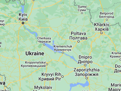 Map showing location of Hlobyne (49.38784, 33.25959)