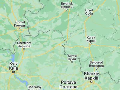Map showing location of Hlukhiv (51.67822, 33.9162)