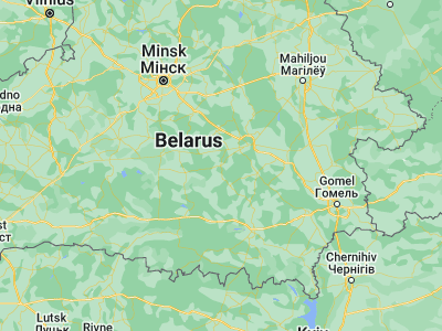 Map showing location of Hlusk (52.903, 28.6845)