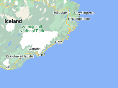 Map showing location of Höfn (64.25387, -15.2082)