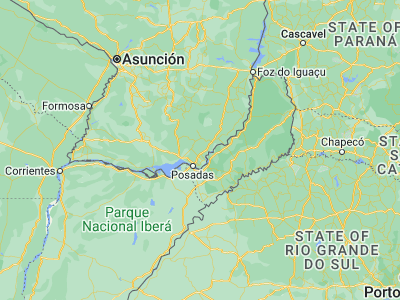 Map showing location of Hohenau (-27.08333, -55.75)