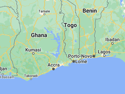 Map showing location of Hohoe (7.15181, 0.47362)