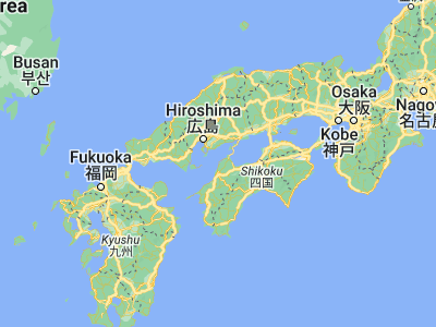 Map showing location of Hōjō (33.97661, 132.77767)