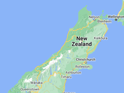 Map showing location of Hokitika (-42.71667, 170.96667)