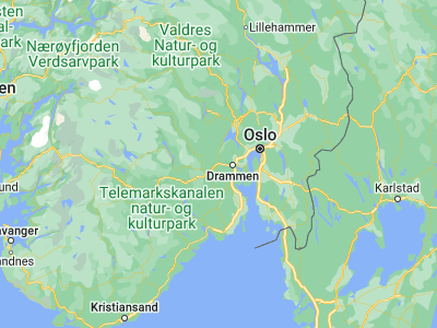 Map showing location of Hokksund (59.77077, 9.90987)