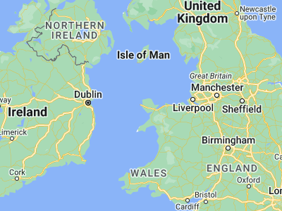Map showing location of Holyhead (53.30621, -4.63211)