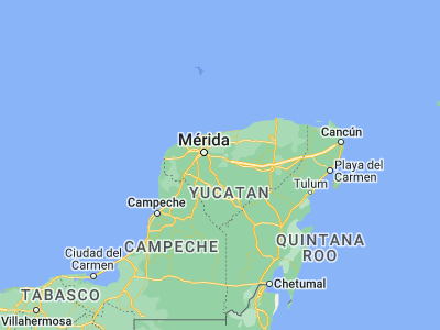 Map showing location of Homún (20.73836, -89.28609)