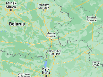 Map showing location of Homyel’ (52.4345, 30.9754)