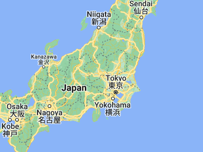 Map showing location of Honjō (36.23333, 139.18333)
