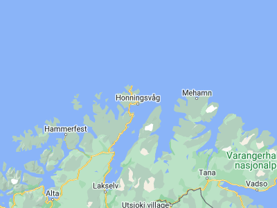 Map showing location of Honningsvåg (70.98209, 25.97037)