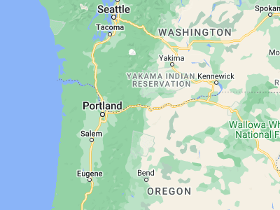 Map showing location of Hood River (45.7054, -121.52146)
