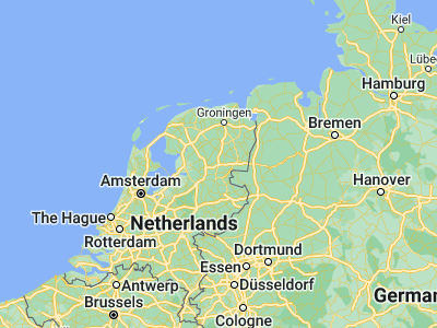 Map showing location of Hoogeveen (52.7225, 6.47639)