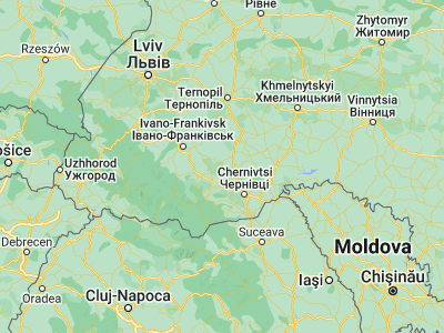 Map showing location of Horodenka (48.67274, 25.50163)