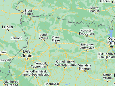Map showing location of Horodyshche (50.63965, 26.36573)