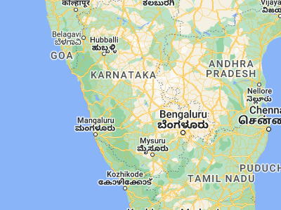 Map showing location of Hosdurga (13.79806, 76.28611)
