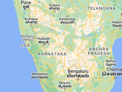 Map showing location of Hospet (15.26667, 76.4)