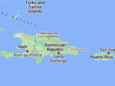Map showing location of Hostos (19.18043, -70.02046)