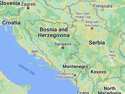 Map showing location of Hotonj (43.89342, 18.37751)